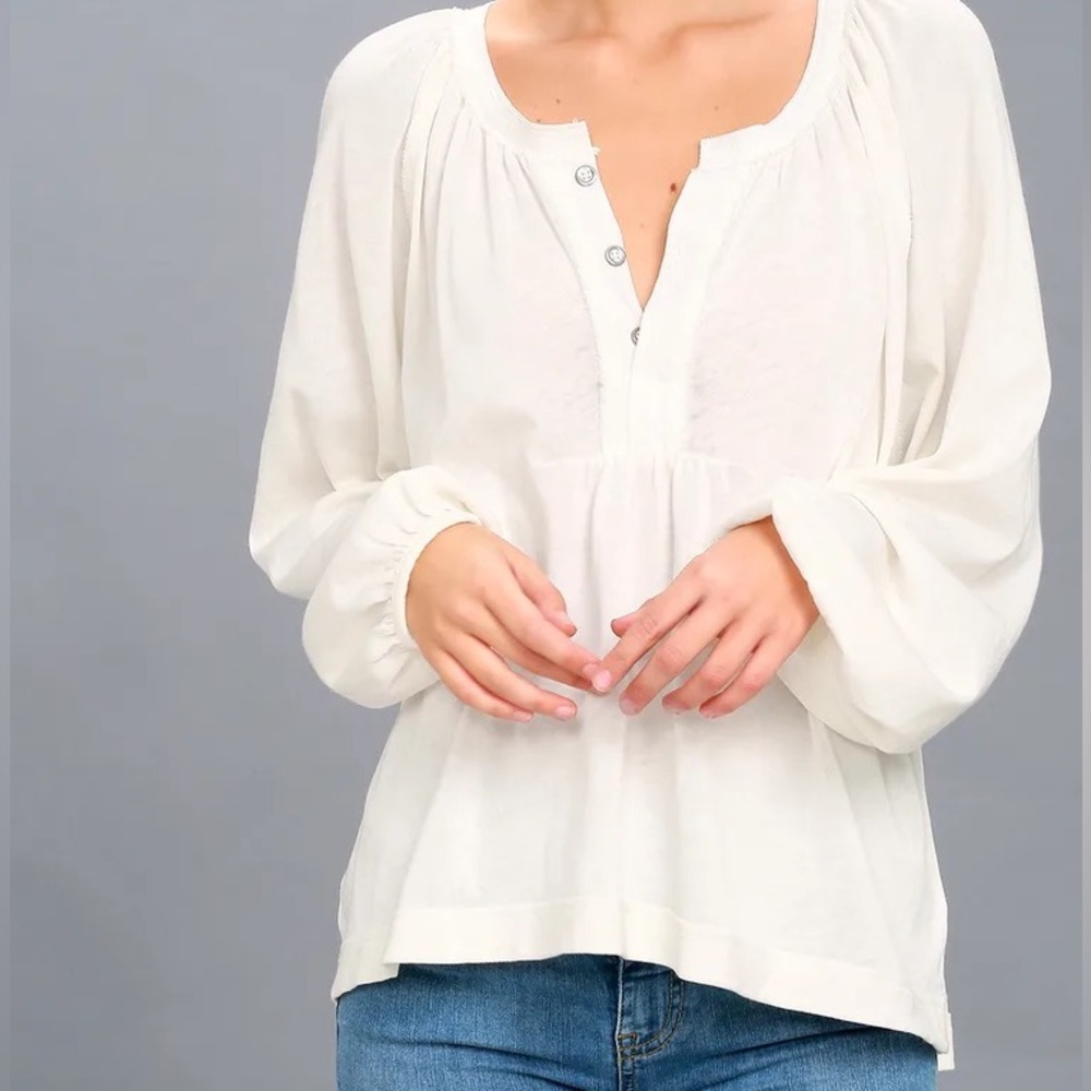 Free People We The Free Henley Long Sleeve Top - Picture 2 of 2